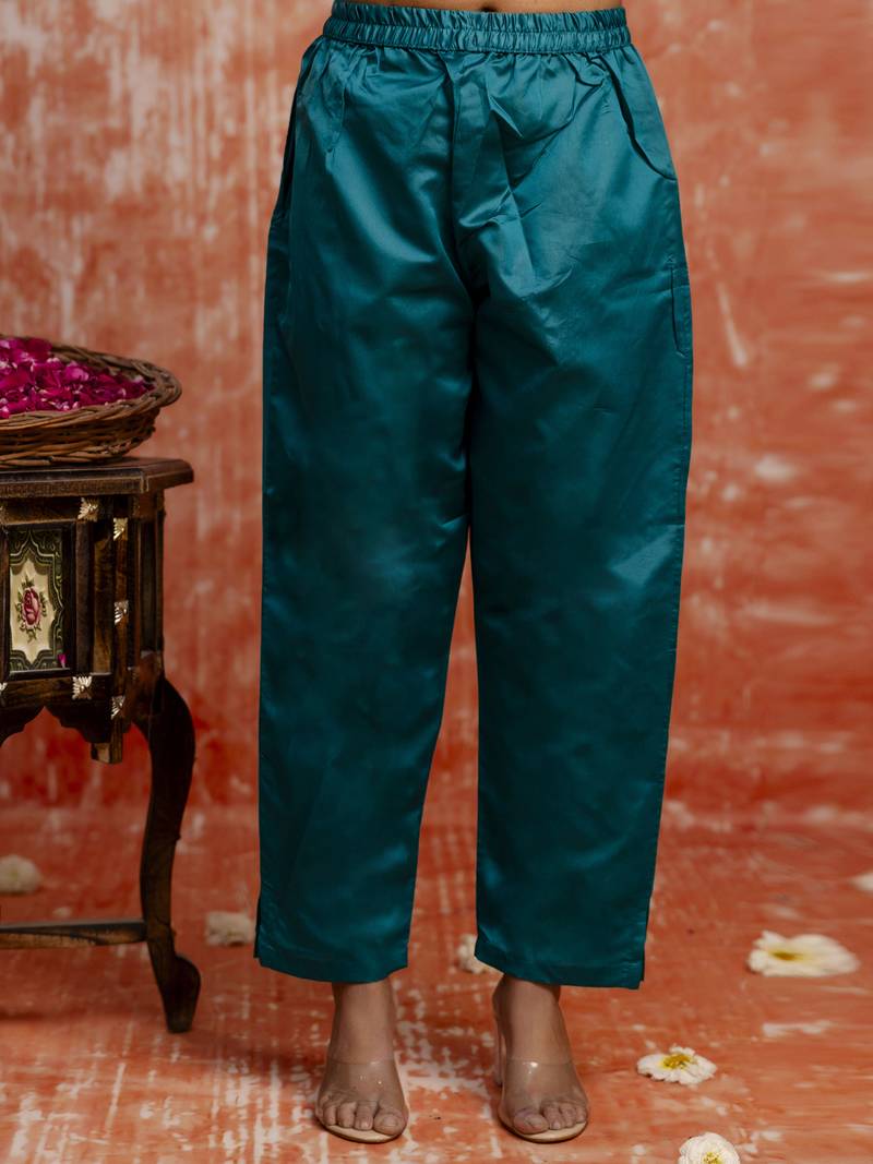 Green women kurta pant dupatta set