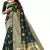 green soft art silk banarasi jacuard work designer party wear saree with unstitched blouse piece
