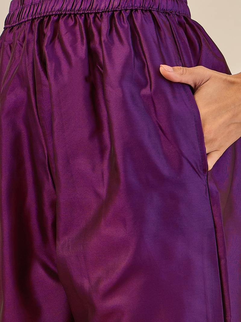 Purple women kurta pant dupatta set