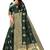 green soft art silk banarasi jacuard work designer party wear saree with unstitched blouse piece