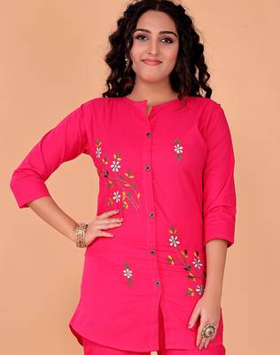  pink cotton embroidery co-ord set 2