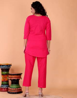  pink cotton embroidery co-ord set 4