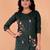 Fashion petals mehndi green cotton embroidery  co-ord set