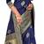 blue soft art silk banarasi jacuard work designer party wear saree with unstitched blouse piece