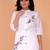 Fashion petals white cotton embroidery  co-ord set