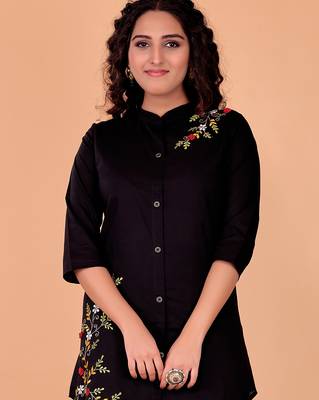  black cotton embroidery  co-ord set 3