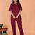 Fashion petals maroon cotton embroidery  co-ord set