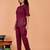 Fashion petals maroon cotton embroidery  co-ord set