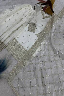 white embroidered suit with dupatta 5
