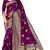 purple soft art silk banarasi jacuard work designer party wear saree with unstitched blouse piece