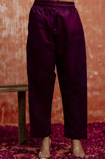 Purple women kurta pant dupatta set