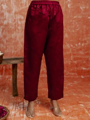 Maroon women kurta pant dupatta set 4
