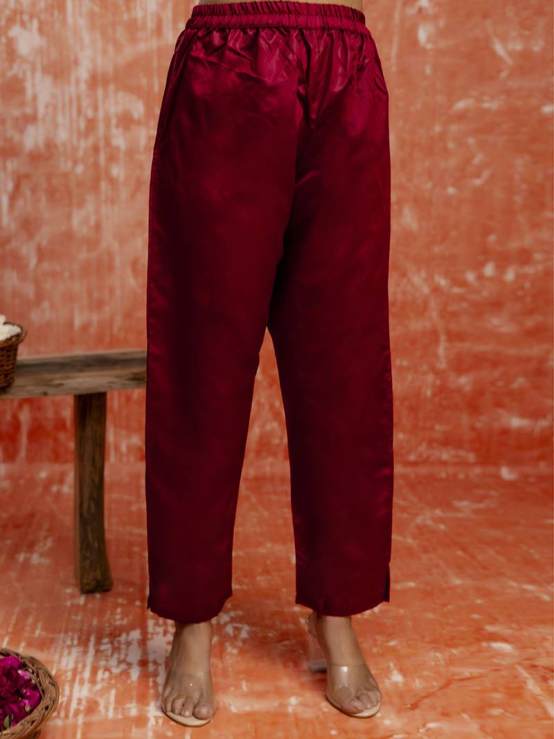 Maroon women kurta pant dupatta set