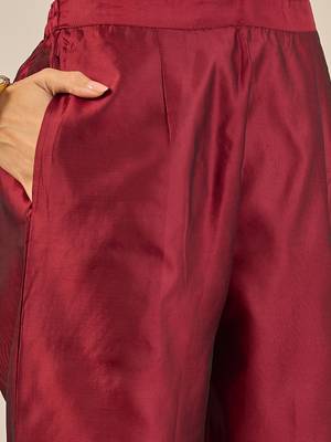Maroon women kurta pant dupatta set 4