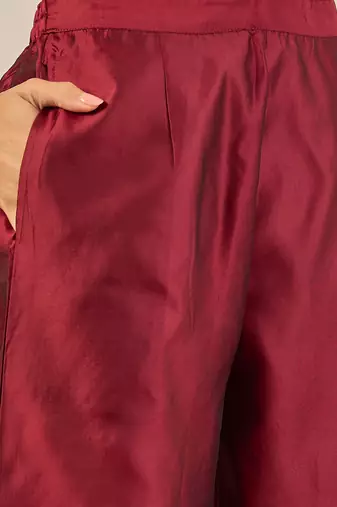 Maroon women kurta pant dupatta set