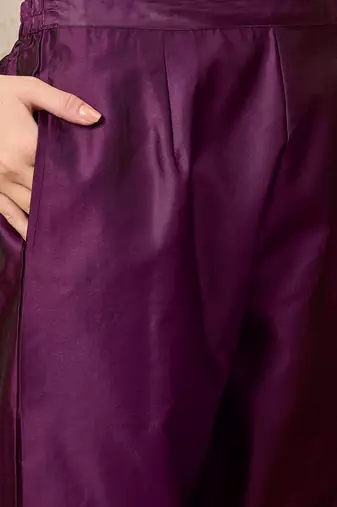 Purple women kurta pant dupatta set