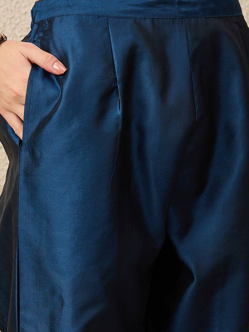 Blue women kurta pant dupatta set