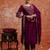 Purple women kurta pant dupatta set