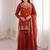 dark orange embroidered kurta with sharara