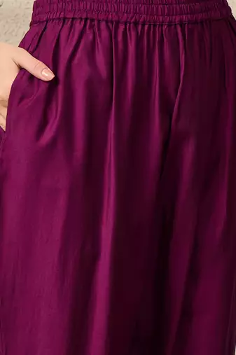 Purple women kurta pant dupatta set
