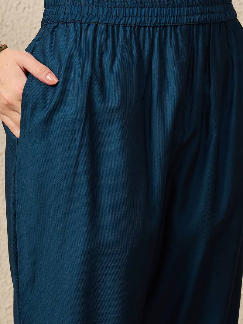 Blue women kurta pant dupatta set