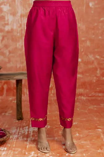Pink women kurta pant dupatta set