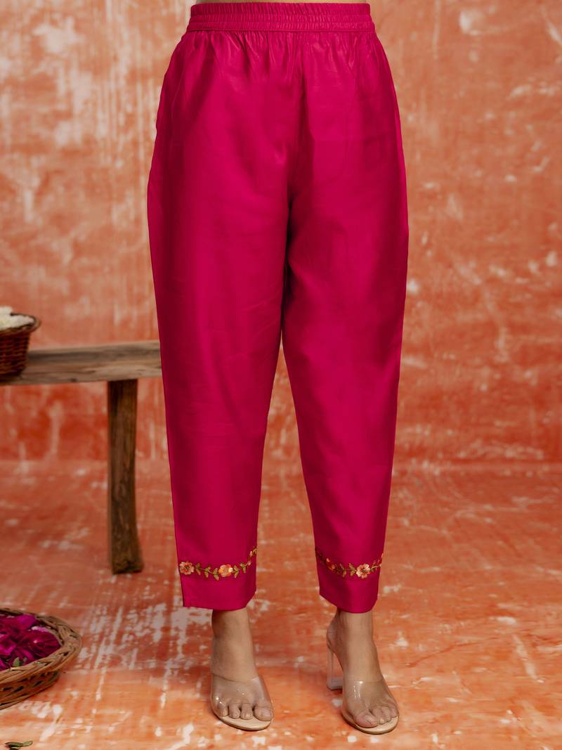 Pink women kurta pant dupatta set
