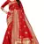 red soft art silk banarasi jacuard work designer party wear saree with unstitched blouse piece