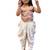 Peach & offwhite embellished polyester top with dhoti ethnic wear