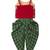 Red & green embellished polyester top with  dhoti ethnic wear