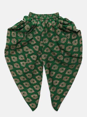 Red & green embellished polyester top with  dhoti ethnic wear 5