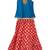 Blue & red embellished polyester top with sharara ethnic wear