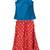Blue & red embellished polyester top with sharara ethnic wear