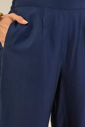 Blue women kurta pant dupatta set