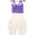 Lavender & offwhite embriodered polyester top with dhoti ethnic wear
