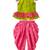 Limegreen & coral  placement print cotton top with dhoti ethnic wear
