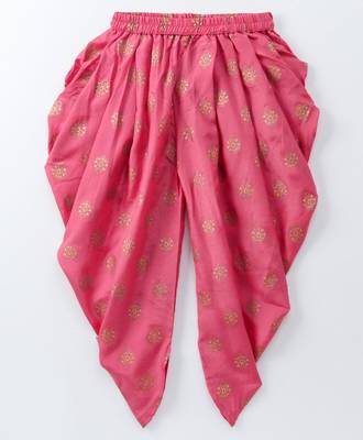 Limegreen & coral  placement print cotton top with dhoti ethnic wear 5
