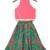Coral  & seagreen solid chanderi  top with  lehenga ethnic wear