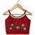 Red & green placement embroidered polyester top with  sharara ethnic wear