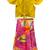 Yellow & multicolour embellished polyester  top with palazzo ethnic wear