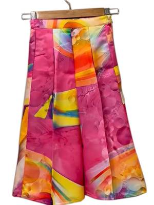 Yellow & multicolour embellished polyester  top with palazzo ethnic wear 5
