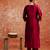Maroon women kurta pant dupatta set
