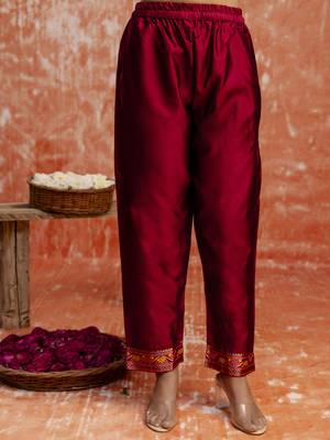 Maroon women kurta pant dupatta set 4