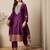 Purple women kurta pant dupatta set