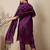 Purple women kurta pant dupatta set