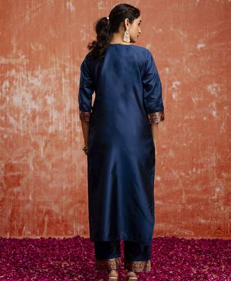 Blue women kurta pant dupatta set 2