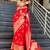 red soft art silk banarasi jacuard work designer party wear saree with unstitched blouse piece