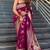 wine soft art silk banarasi jacuard work designer party wear saree with unstitched blouse piece