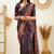 purple soft art silk banarasi jacuard work designer party wear saree with unstitched blouse piece
