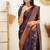 purple soft art silk banarasi jacuard work designer party wear saree with unstitched blouse piece